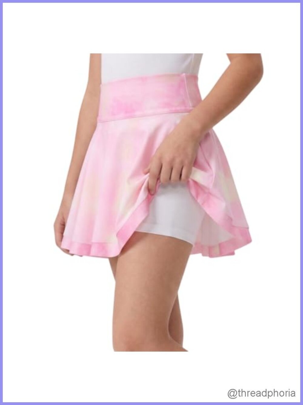 Girls Double Layer Athletic Skirt with Built-in Shorts Summer Skort
